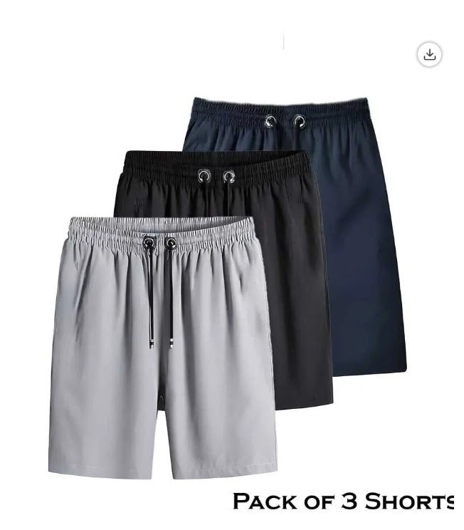 Combo of 3 Men's Stretchable Cotton Shorts M