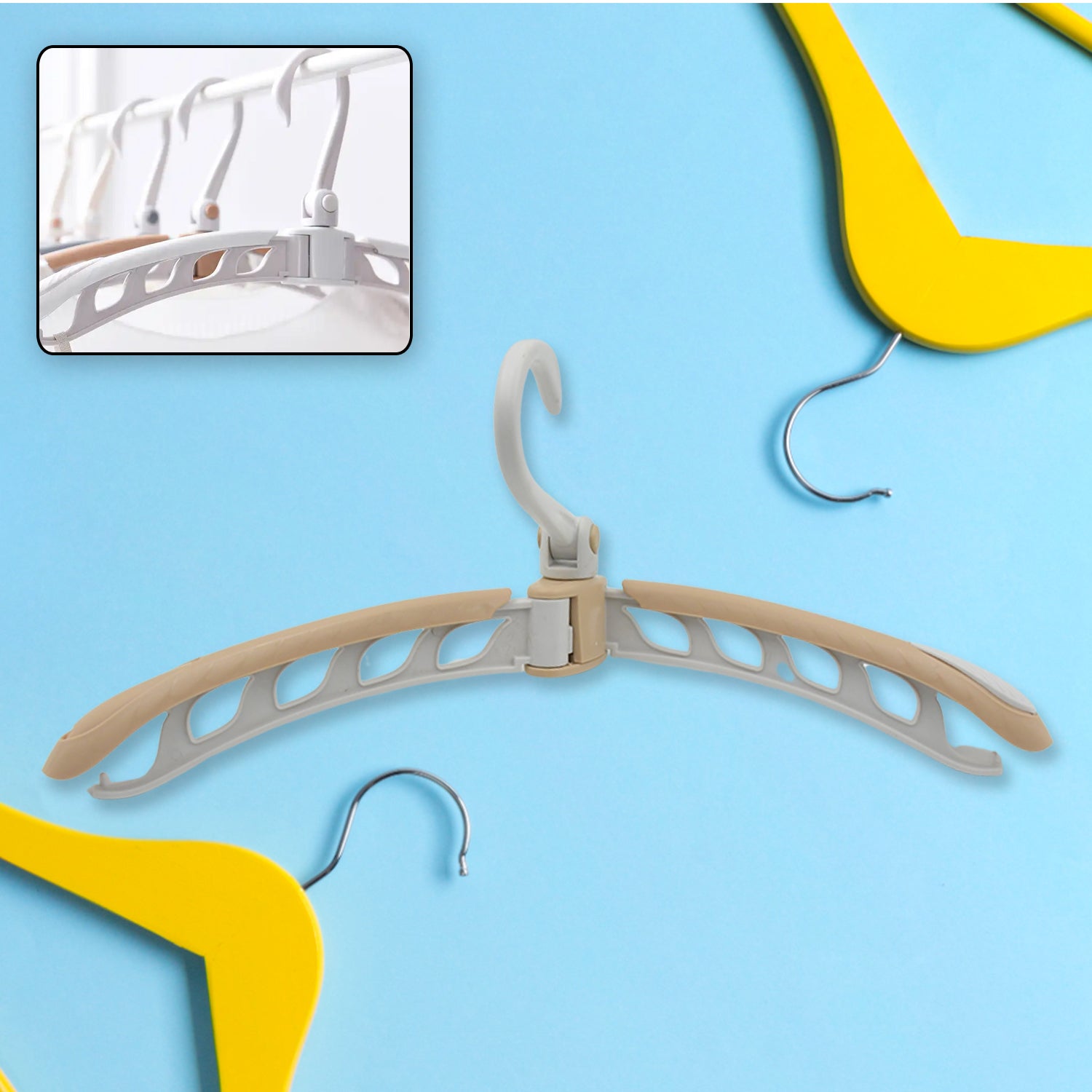 0279 Portable Folding 360 Degree Rotating Clothes Hangers Travel Foldable  Adjustable Accessories Foldable Clothes Hangers Drying Rack For Travel (1 Pc)