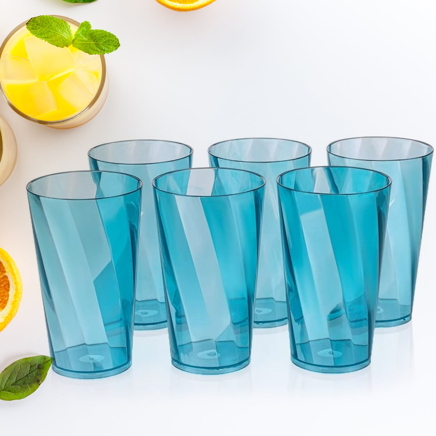 2353 Premium Juice And Water Glasses Set Of 6 Transparent 300ml Drinking Water Glasses Stylish  Crystal Square Highball Glasses For Water Juice  Cocktails Glass Set Of 6 For Water