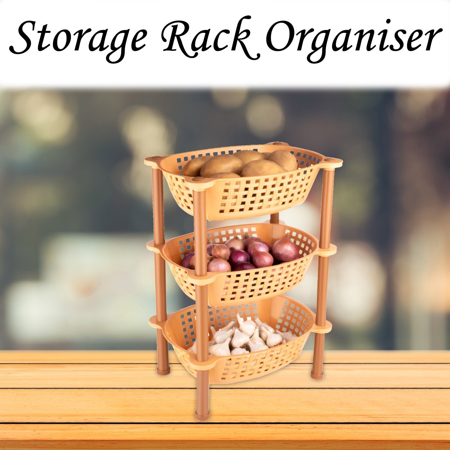 4646 Multipurpose Plastic Storage Rack Organiser - 3 Pcs