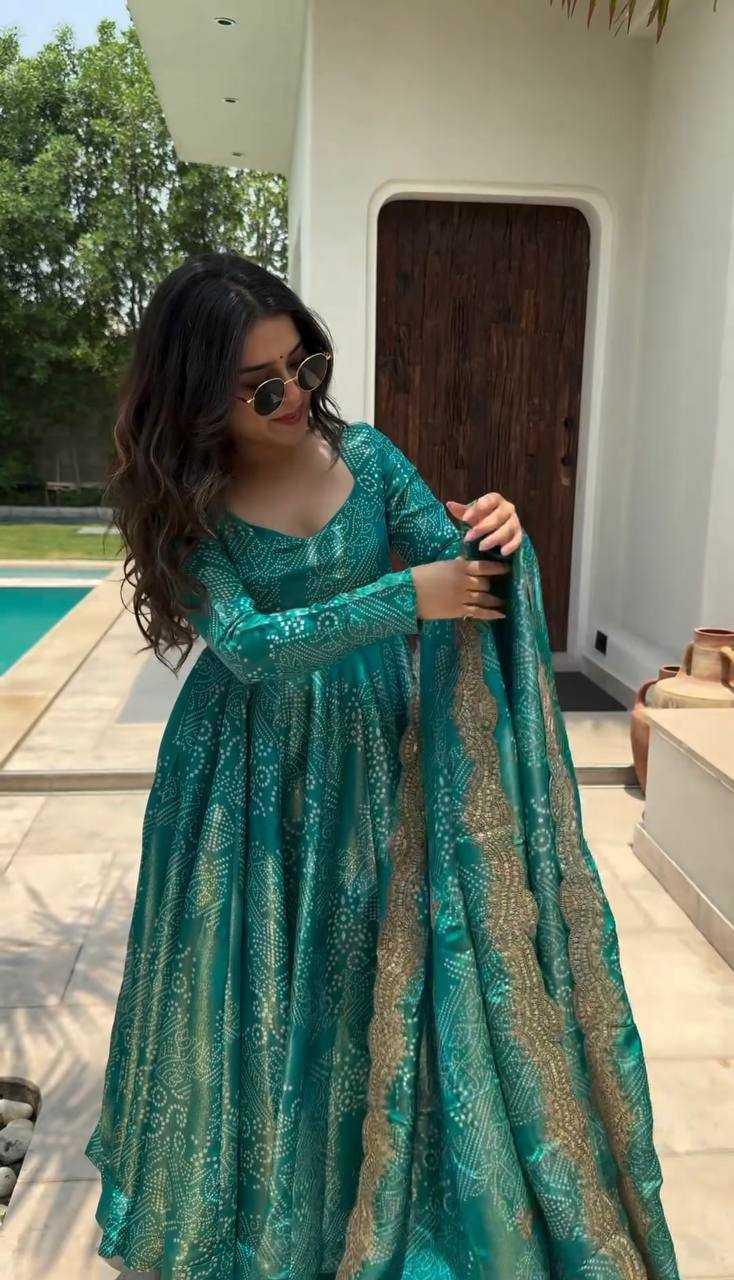 PRINTED ANARKALI PARTY WEAR LONG DIWALI COLLECTIONS GOWNS