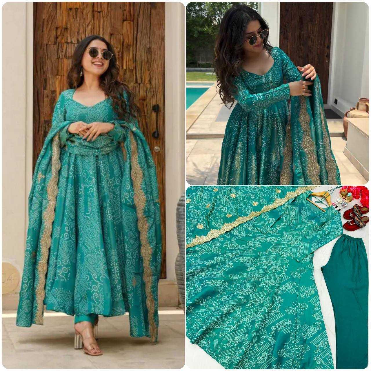 PRINTED ANARKALI PARTY WEAR LONG DIWALI COLLECTIONS GOWNS