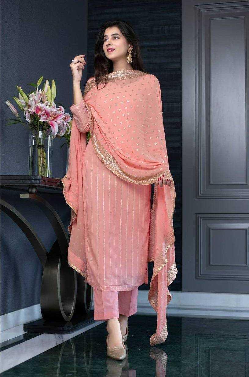 LADIES LADIES SILK ZARI WORK CHANDERI SUITS