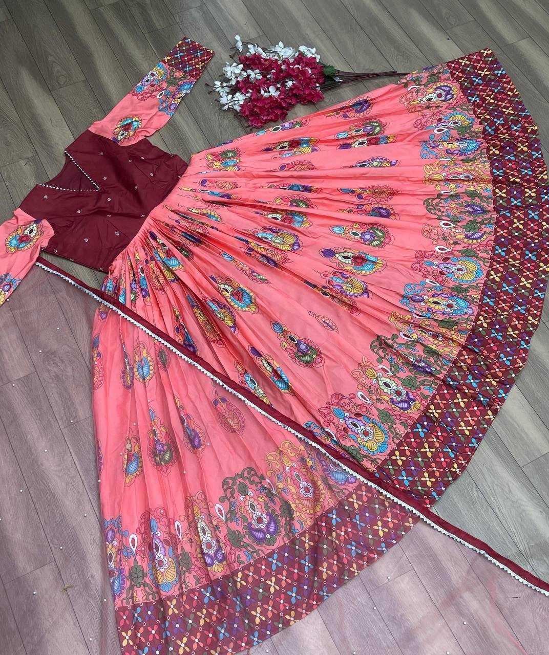 PRINTED ANARKALI LONG FANCY GOWNS