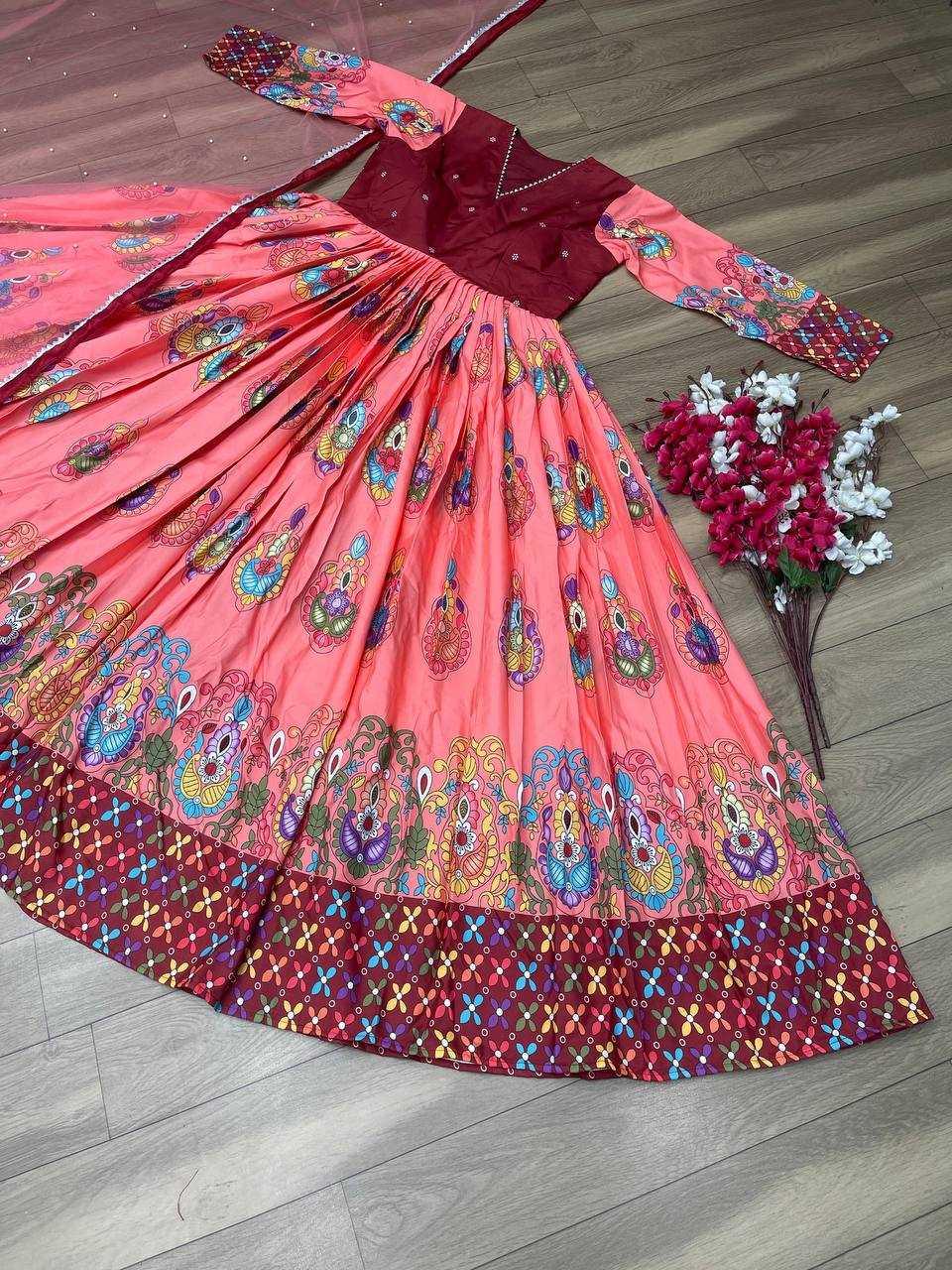 PRINTED ANARKALI LONG FANCY GOWNS