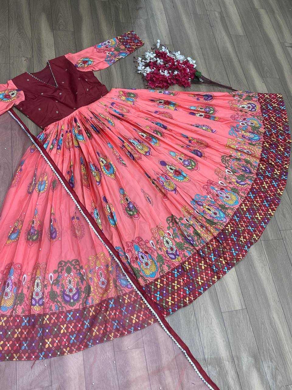 PRINTED ANARKALI LONG FANCY GOWNS