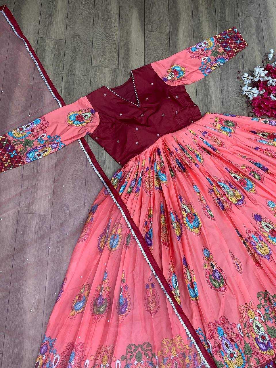 PRINTED ANARKALI LONG FANCY GOWNS