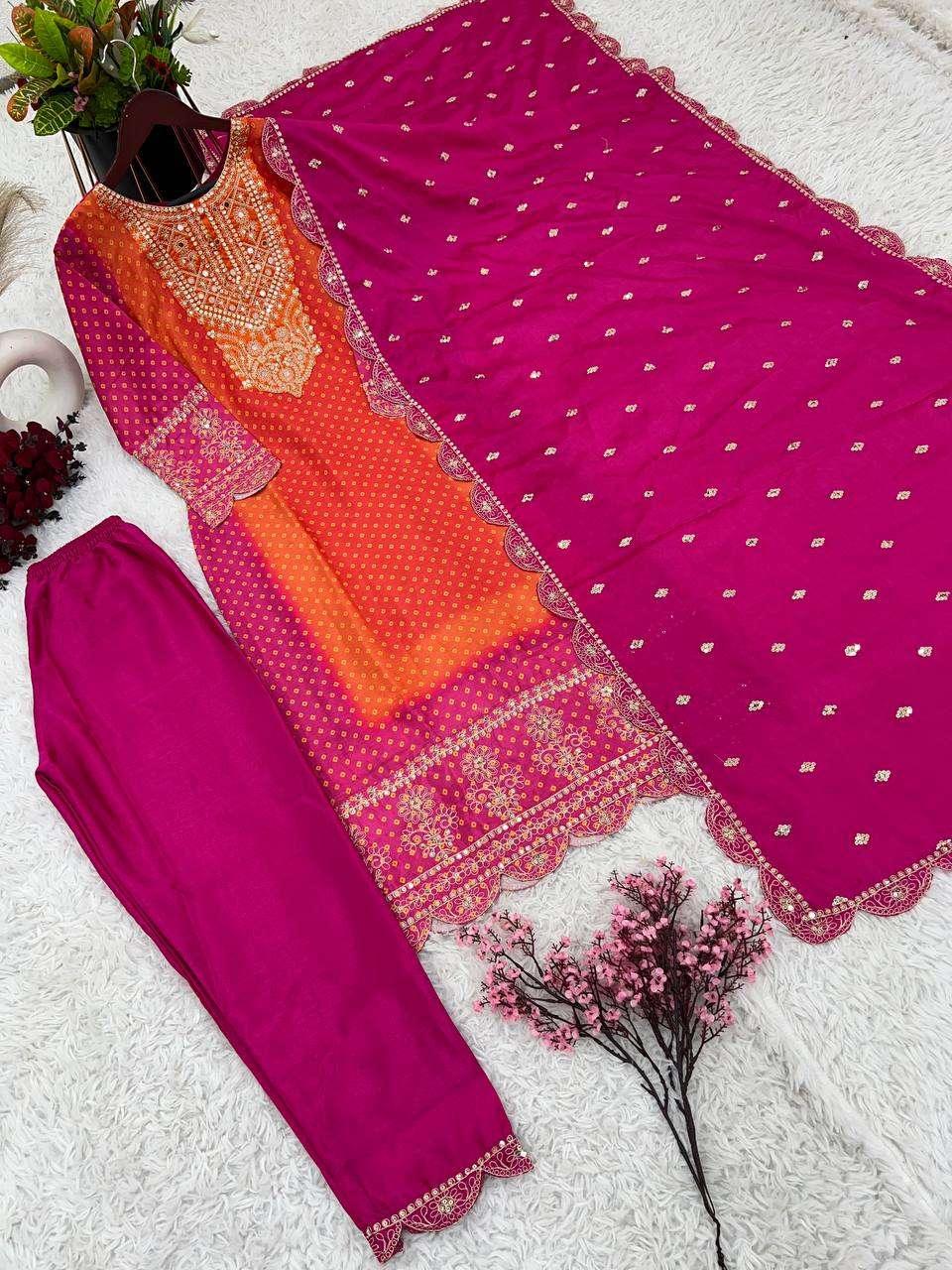 PRINTED EMBROIDERED LADIES PARTY WEAR WEDDING SUITS