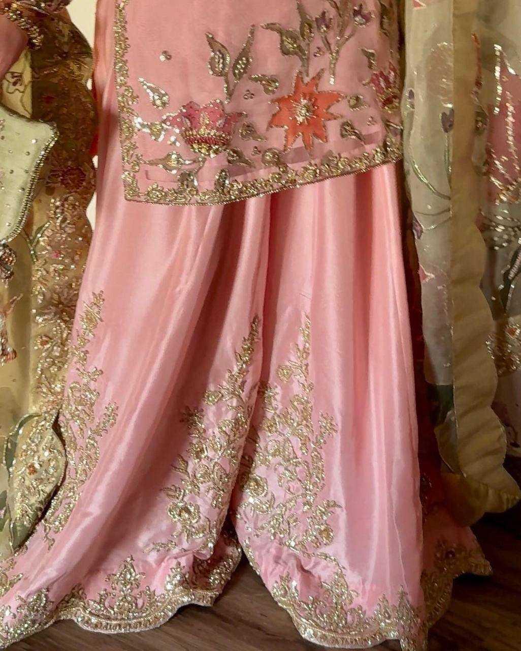 SHARARA SALWAR EMBROIDERY LADIES SILK LADIES PARTY WEAR WEDDING SUITS