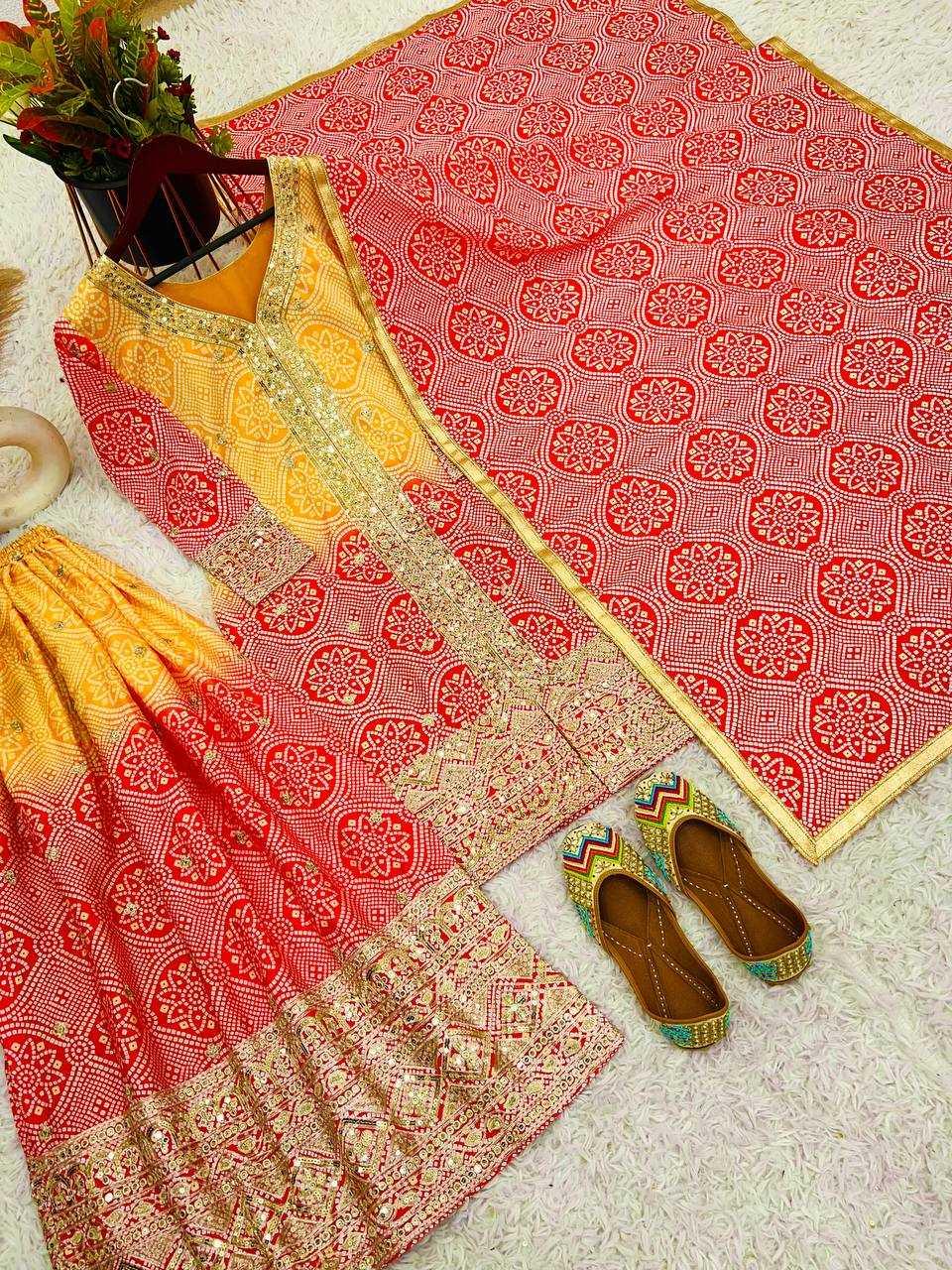 SHARARA SALWAR PRINTED EMBROIDERY LADIES SILK SUITS