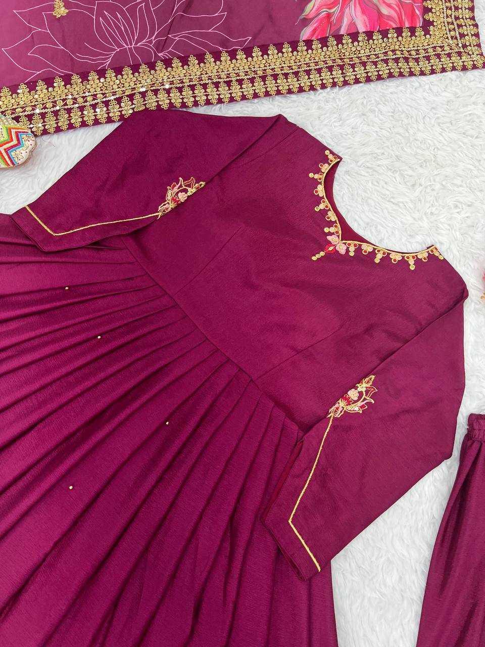 EMBROIDERY ANARKALI LONG DIWALI COLLECTIONS GOWNS