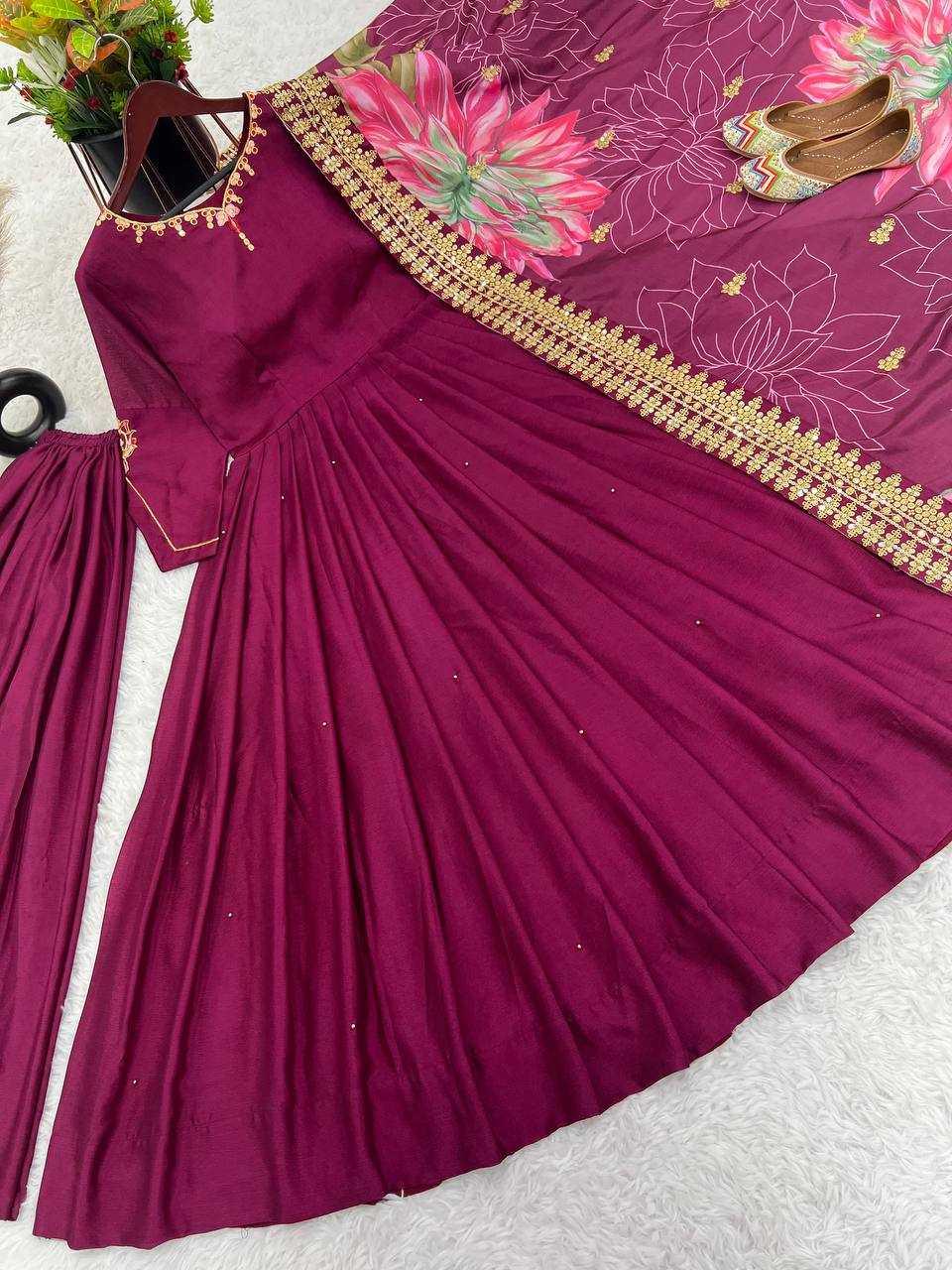 EMBROIDERY ANARKALI LONG DIWALI COLLECTIONS GOWNS