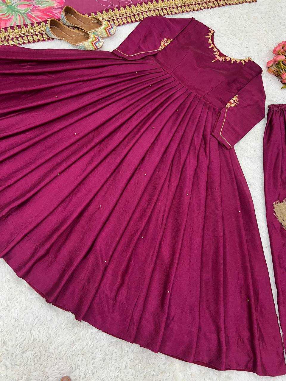 EMBROIDERY ANARKALI LONG DIWALI COLLECTIONS GOWNS