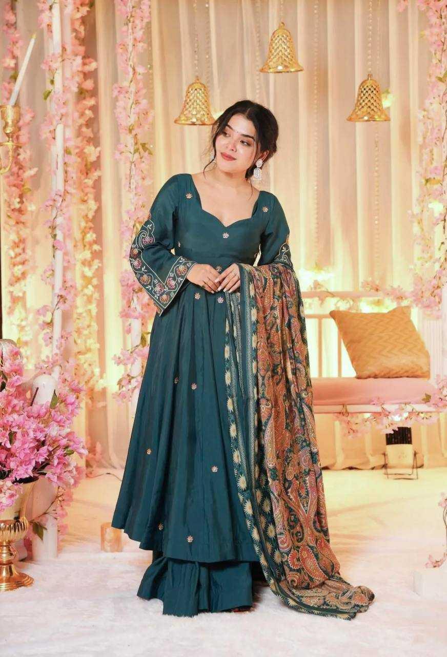 EMBROIDERY ANARKALI LONG WORK DIWALI COLLECTIONS GOWNS