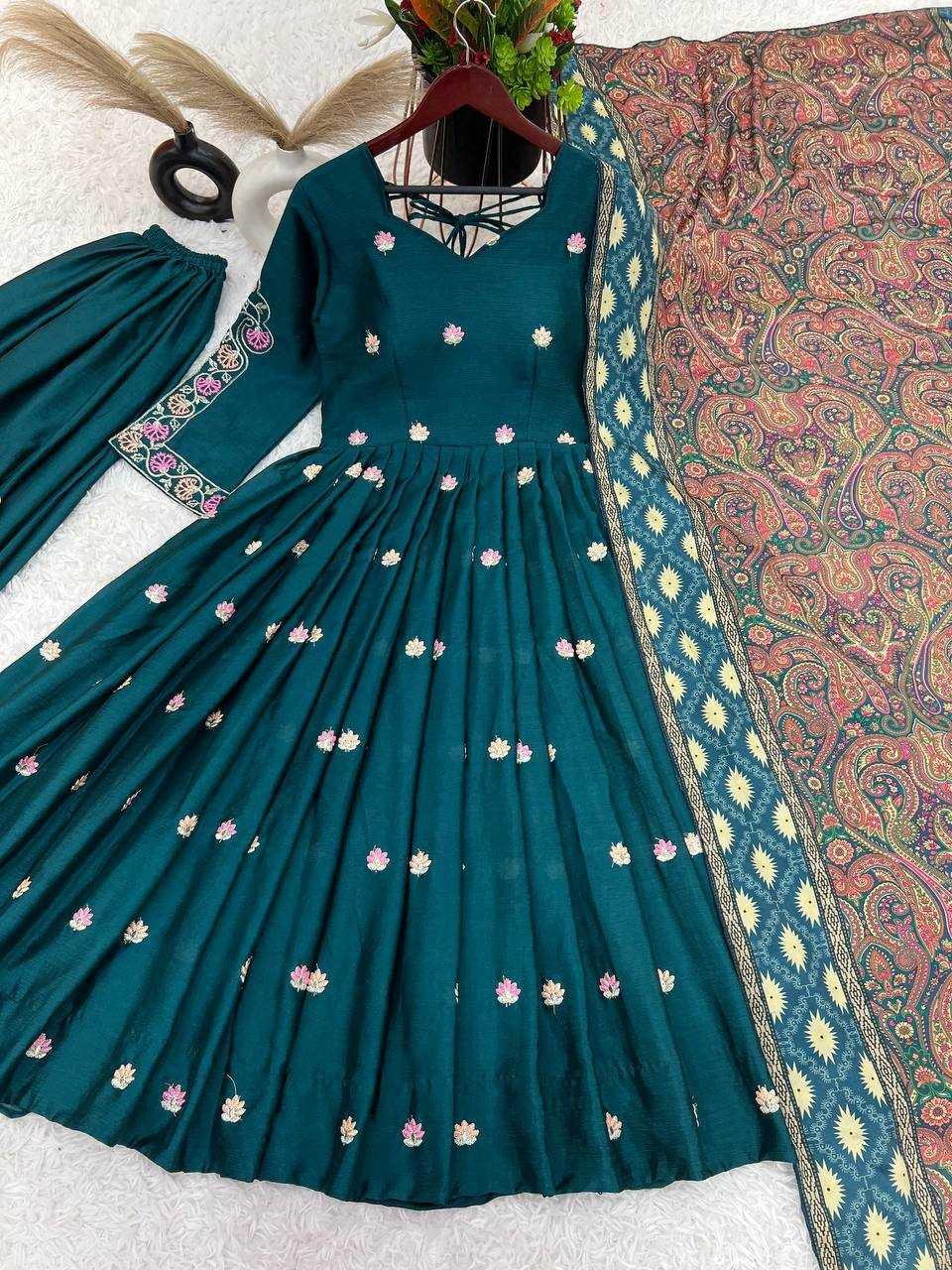 EMBROIDERY ANARKALI LONG WORK DIWALI COLLECTIONS GOWNS