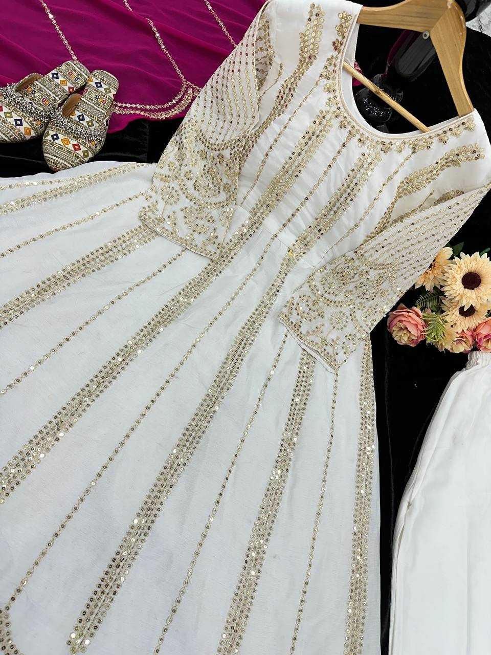 EMBROIDERED ANARKALI LONG WEDDING GOWNS