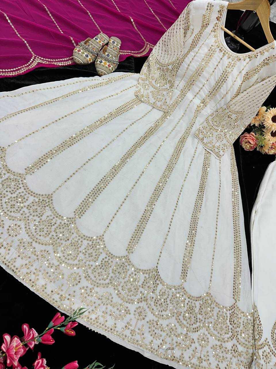 EMBROIDERED ANARKALI LONG WEDDING GOWNS