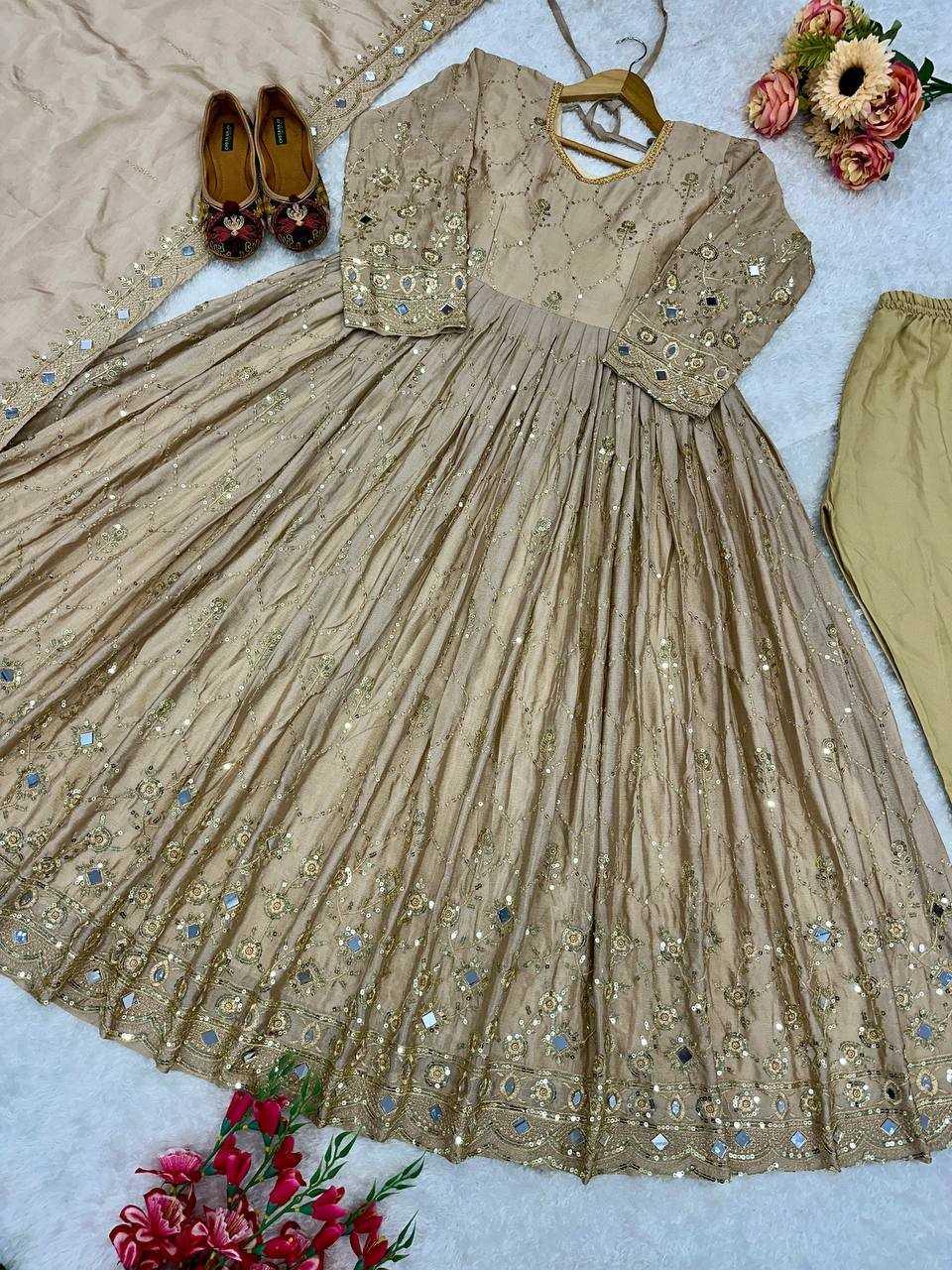 EMBROIDERED ANARKALI LONG WORK GOWNS