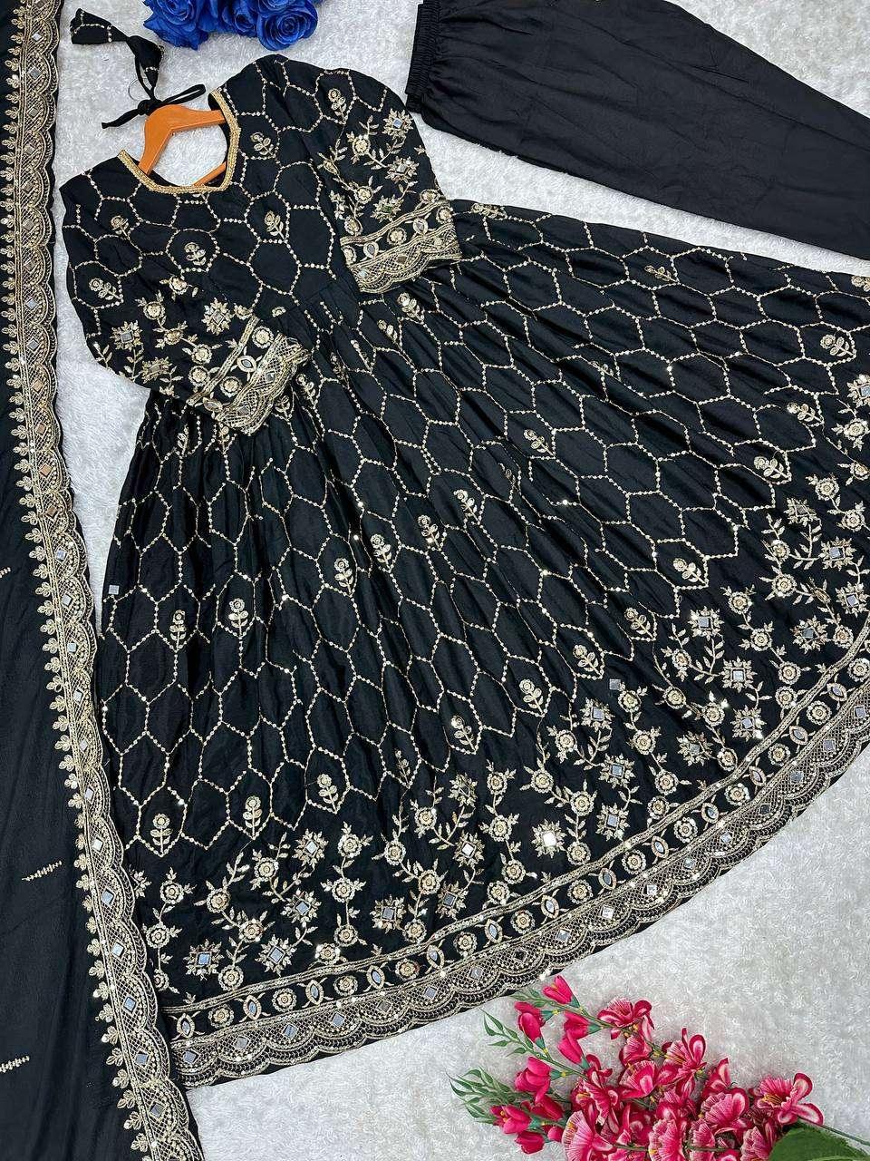 EMBROIDERED ANARKALI LONG WORK GOWNS