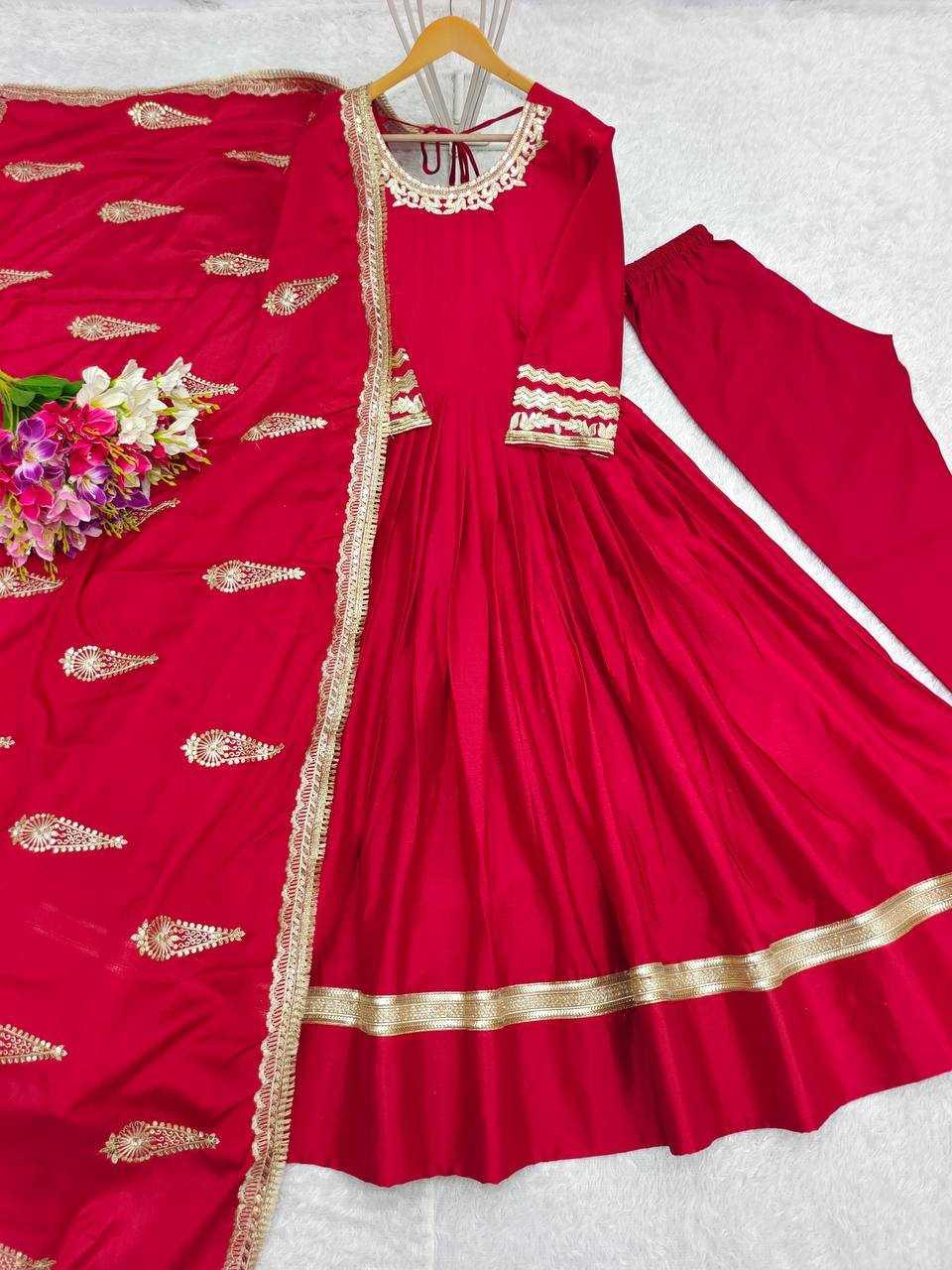 EMBROIDERED ANARKALI LONG PARTY WEAR GOWNS