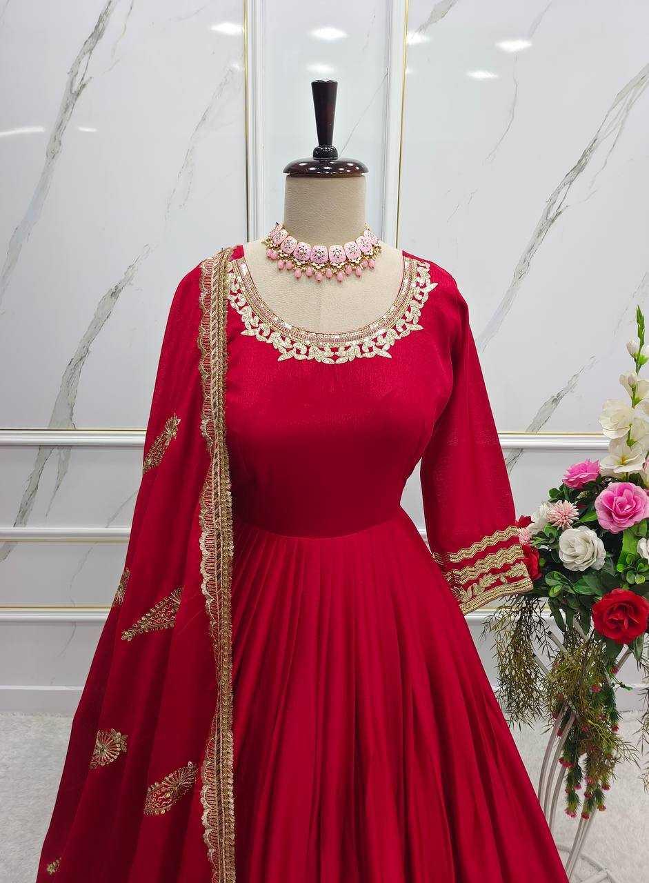 EMBROIDERED ANARKALI LONG PARTY WEAR GOWNS