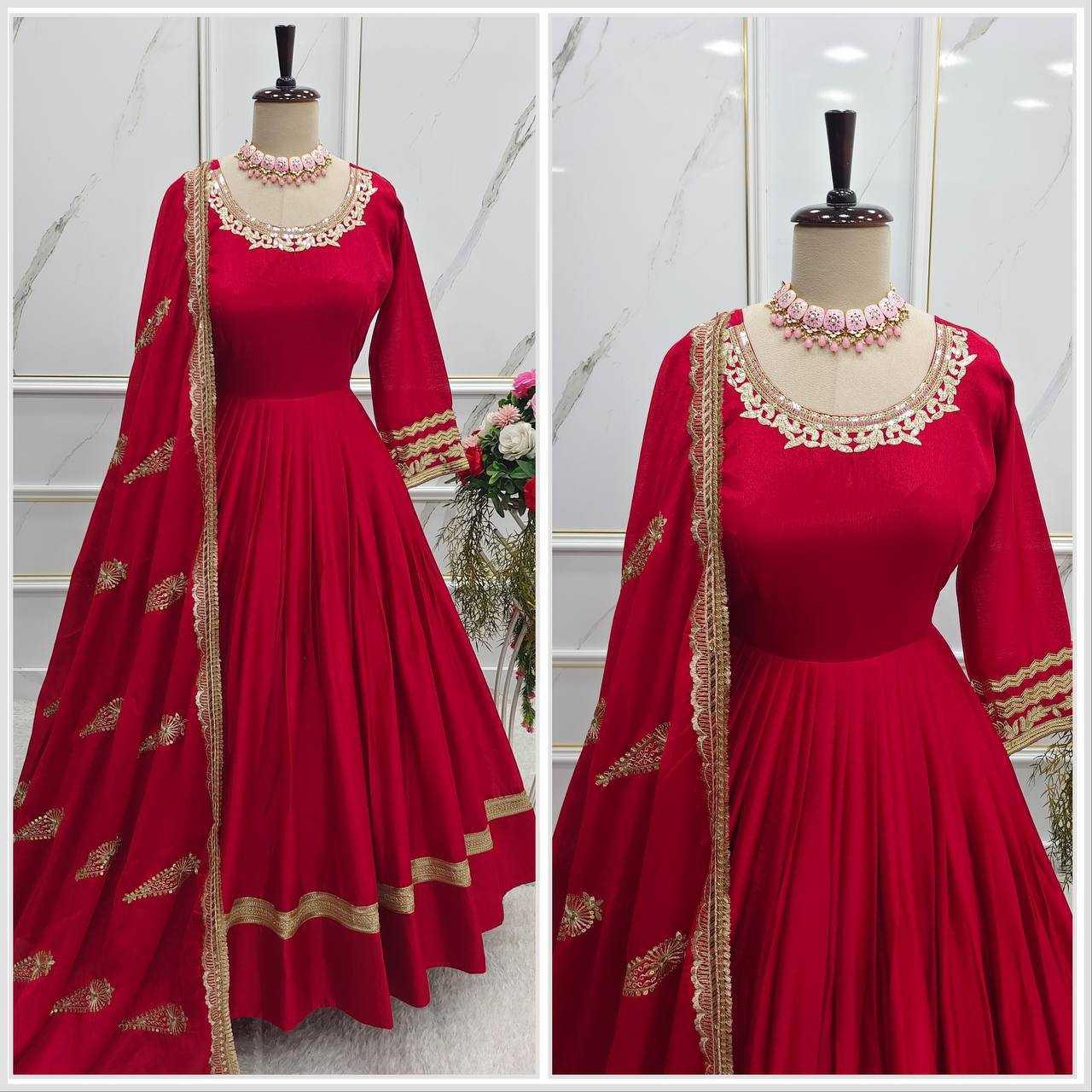 EMBROIDERED ANARKALI LONG PARTY WEAR GOWNS