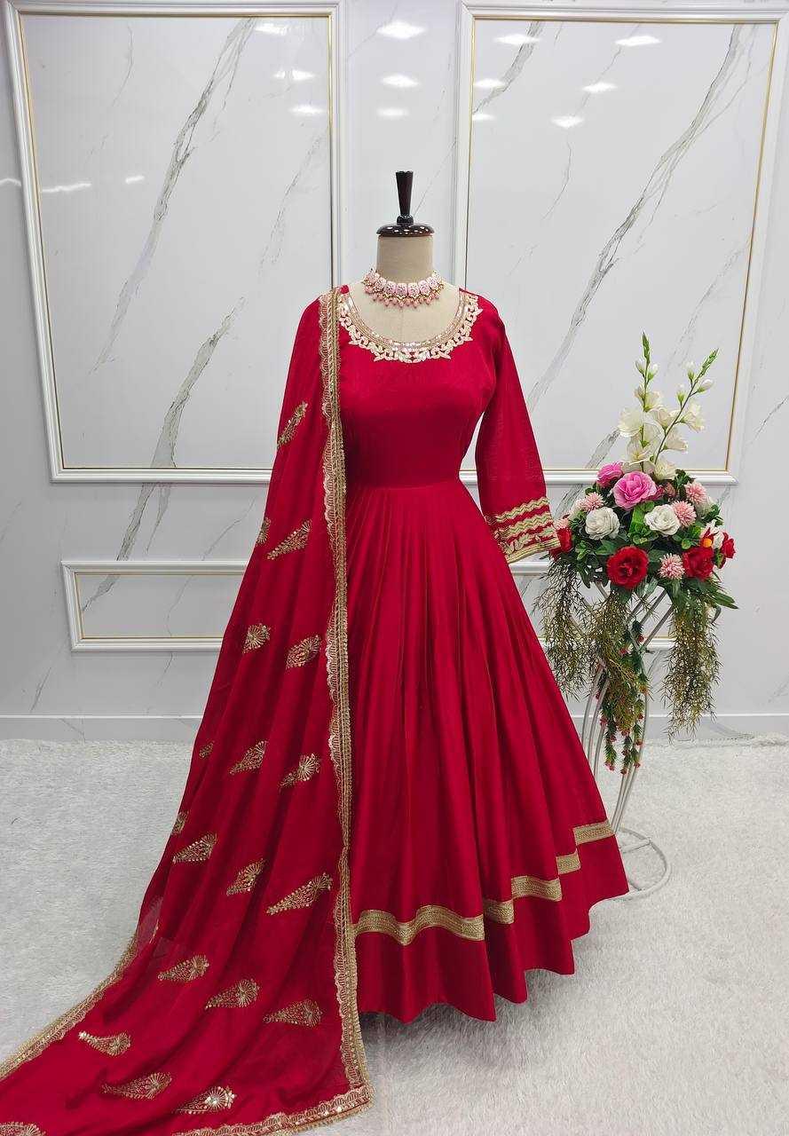 EMBROIDERED ANARKALI LONG PARTY WEAR GOWNS