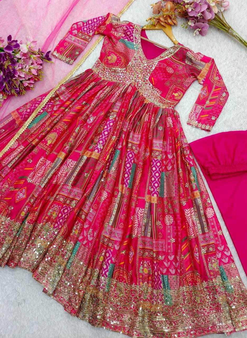 PRINTED FANCY EMBROIDERY ANARKALI LONG DIWALI COLLECTIONS GOWNS