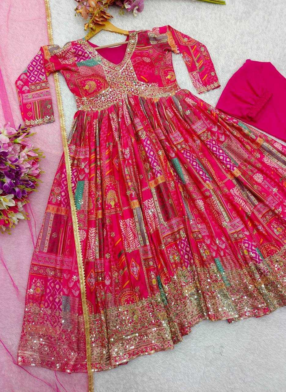 PRINTED FANCY EMBROIDERY ANARKALI LONG DIWALI COLLECTIONS GOWNS