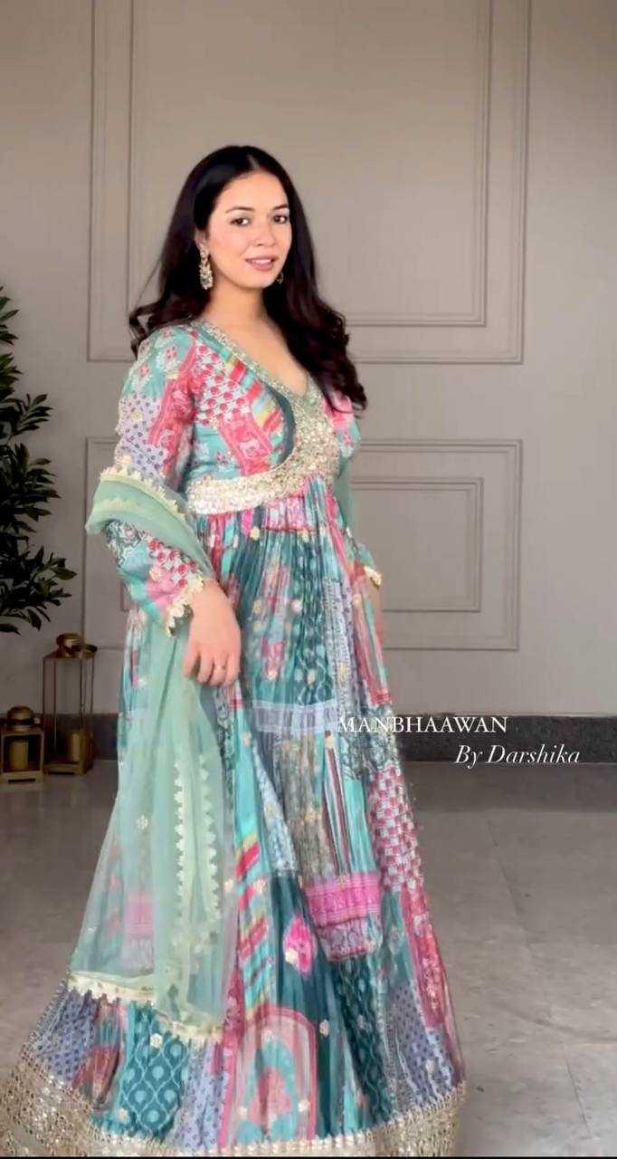 PRINTED FANCY EMBROIDERY ANARKALI LONG DIWALI COLLECTIONS GOWNS