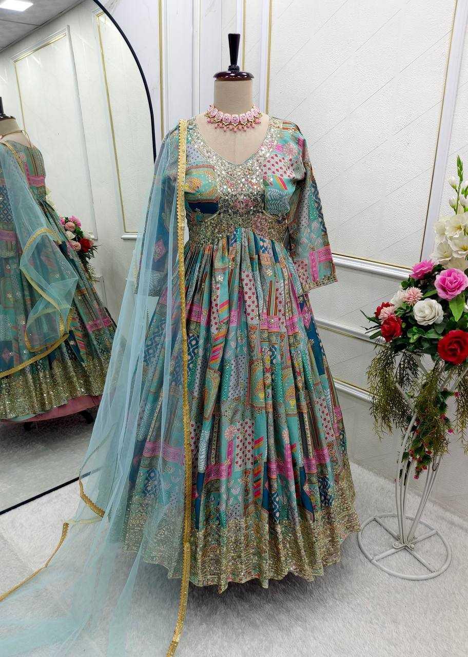 PRINTED FANCY EMBROIDERY ANARKALI LONG DIWALI COLLECTIONS GOWNS