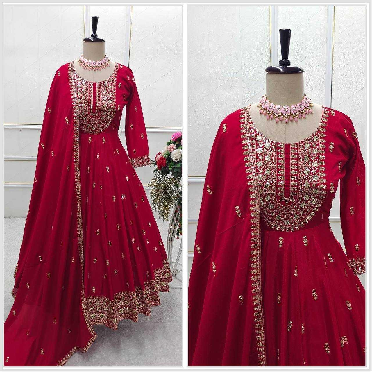 EMBROIDERY ANARKALI LONG WORK DIWALI COLLECTIONS GOWNS