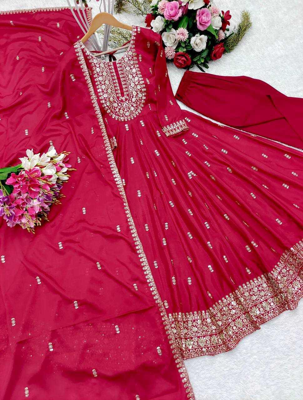 EMBROIDERY ANARKALI LONG WORK DIWALI COLLECTIONS GOWNS