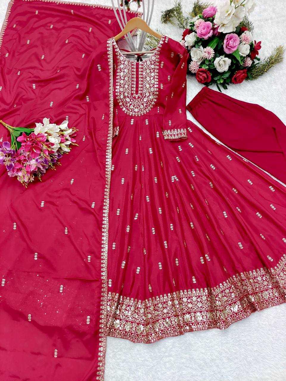 EMBROIDERY ANARKALI LONG WORK DIWALI COLLECTIONS GOWNS