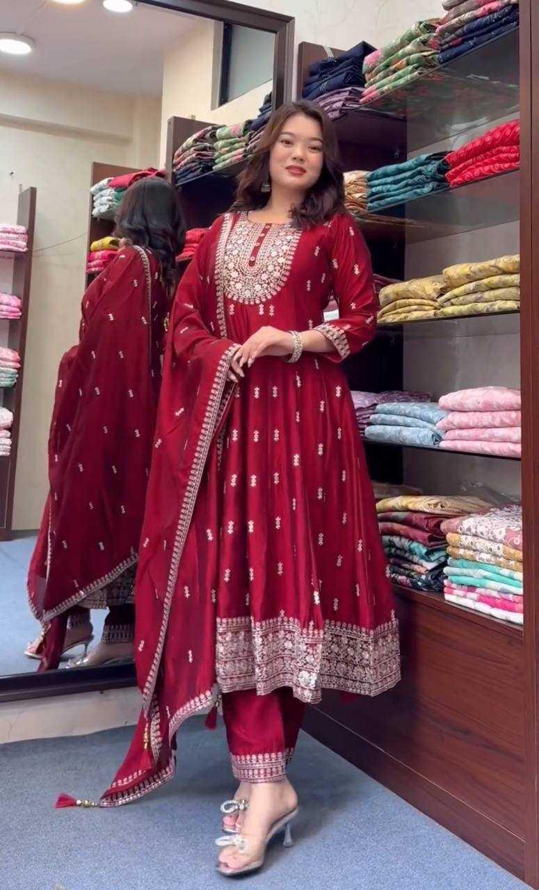 EMBROIDERY ANARKALI LONG WORK DIWALI COLLECTIONS GOWNS