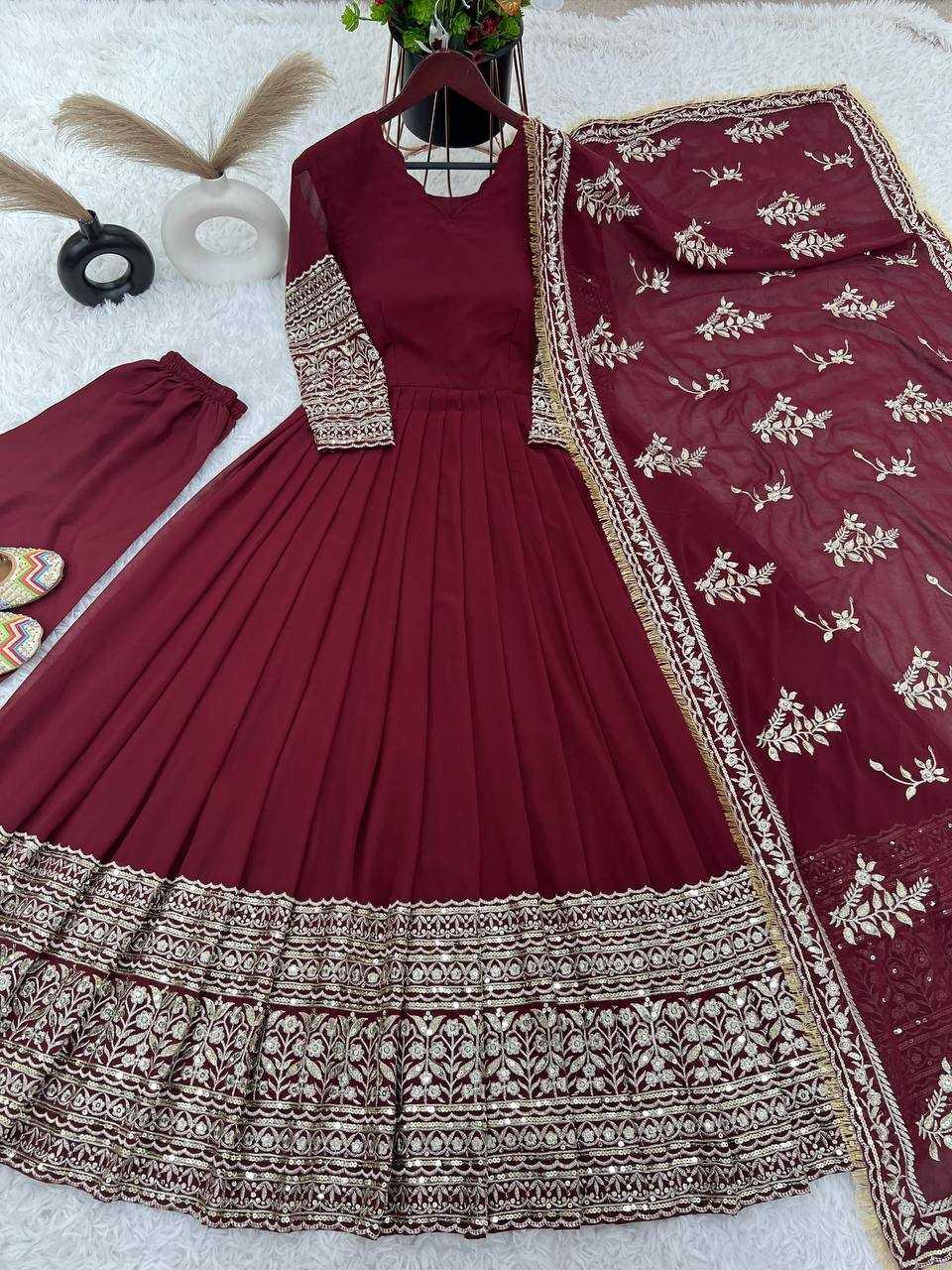 EMBROIDERY ANARKALI PARTY LONG GEORGETTE DIWALI COLLECTIONS GOWNS