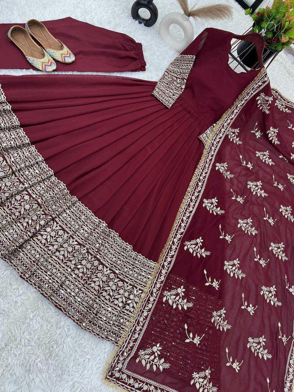 EMBROIDERY ANARKALI PARTY LONG GEORGETTE DIWALI COLLECTIONS GOWNS