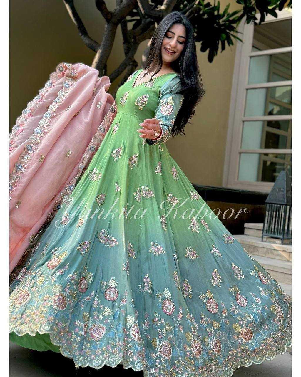 EMBROIDERY ANARKALI PARTY GEORGETTE WORK DIWALI COLLECTIONS GOWNS