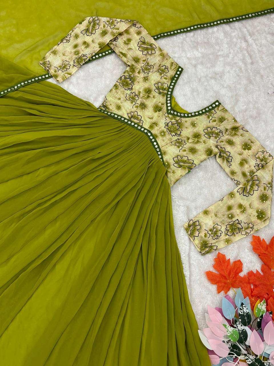 PRINTED ANARKALI LONG GEORGETTE GOWNS