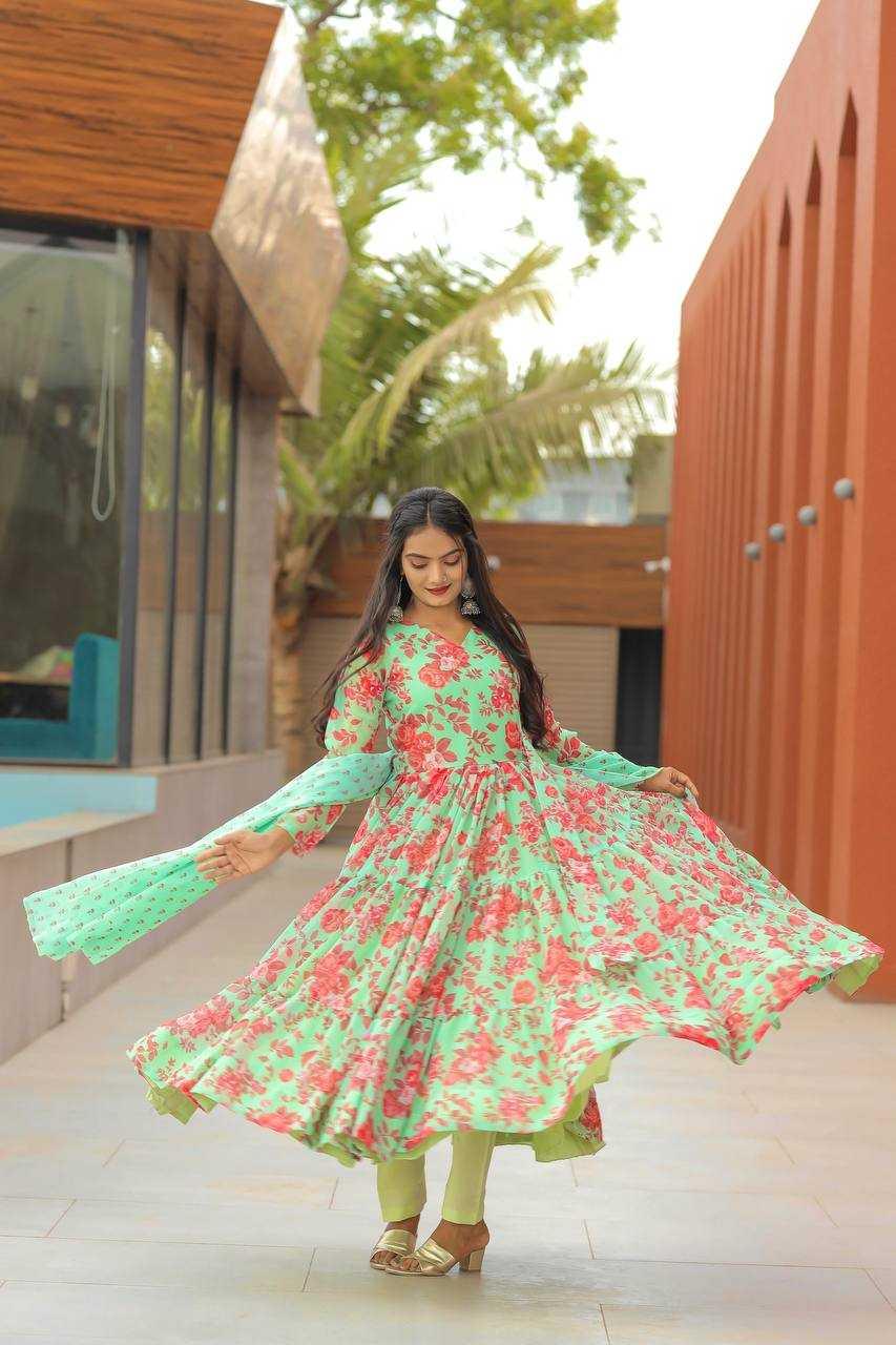 PRINTED ANARKALI LONG GEORGETTE GOWNS