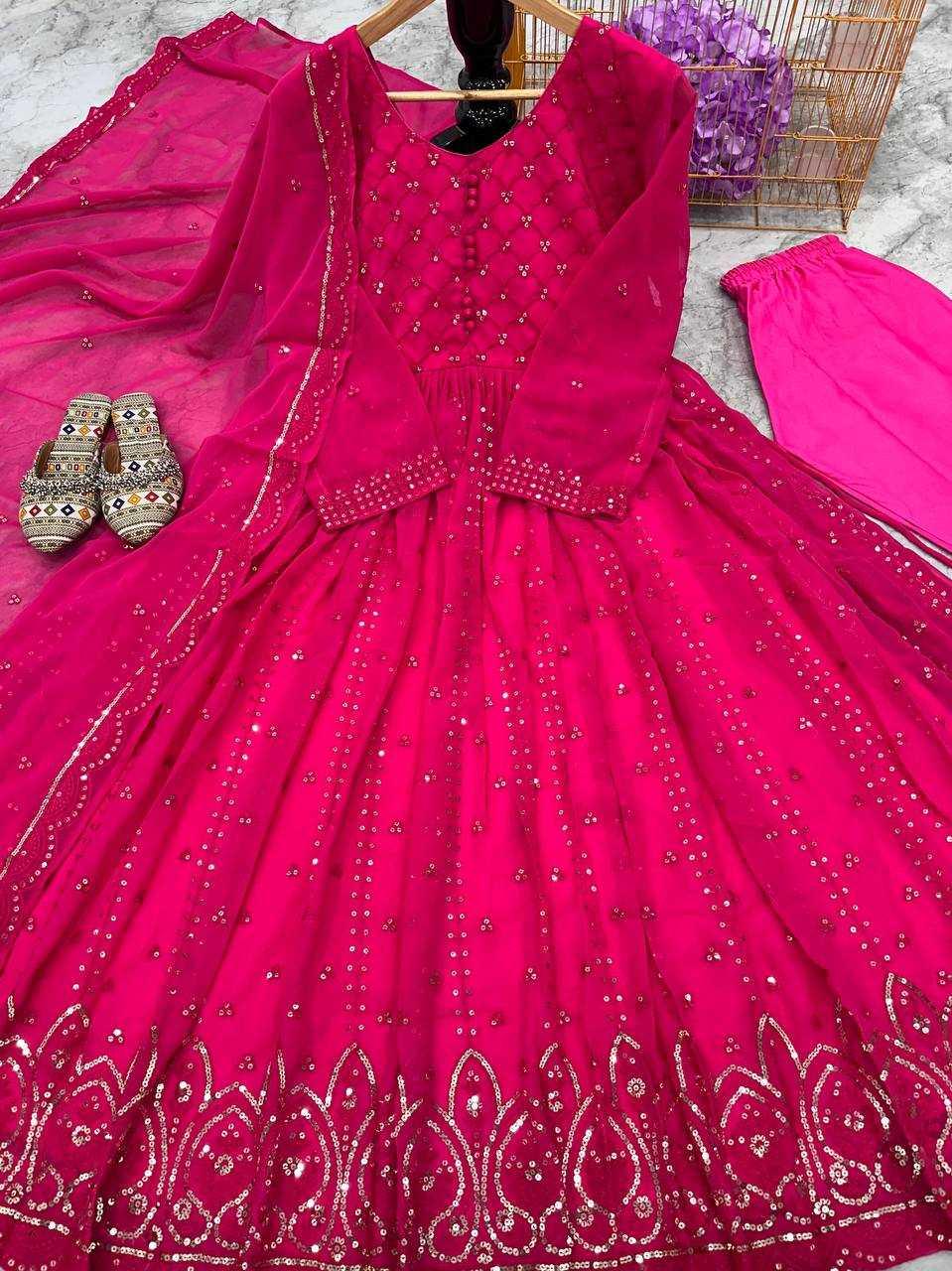 EMBROIDERED ANARKALI LONG GEORGETTE GOWNS