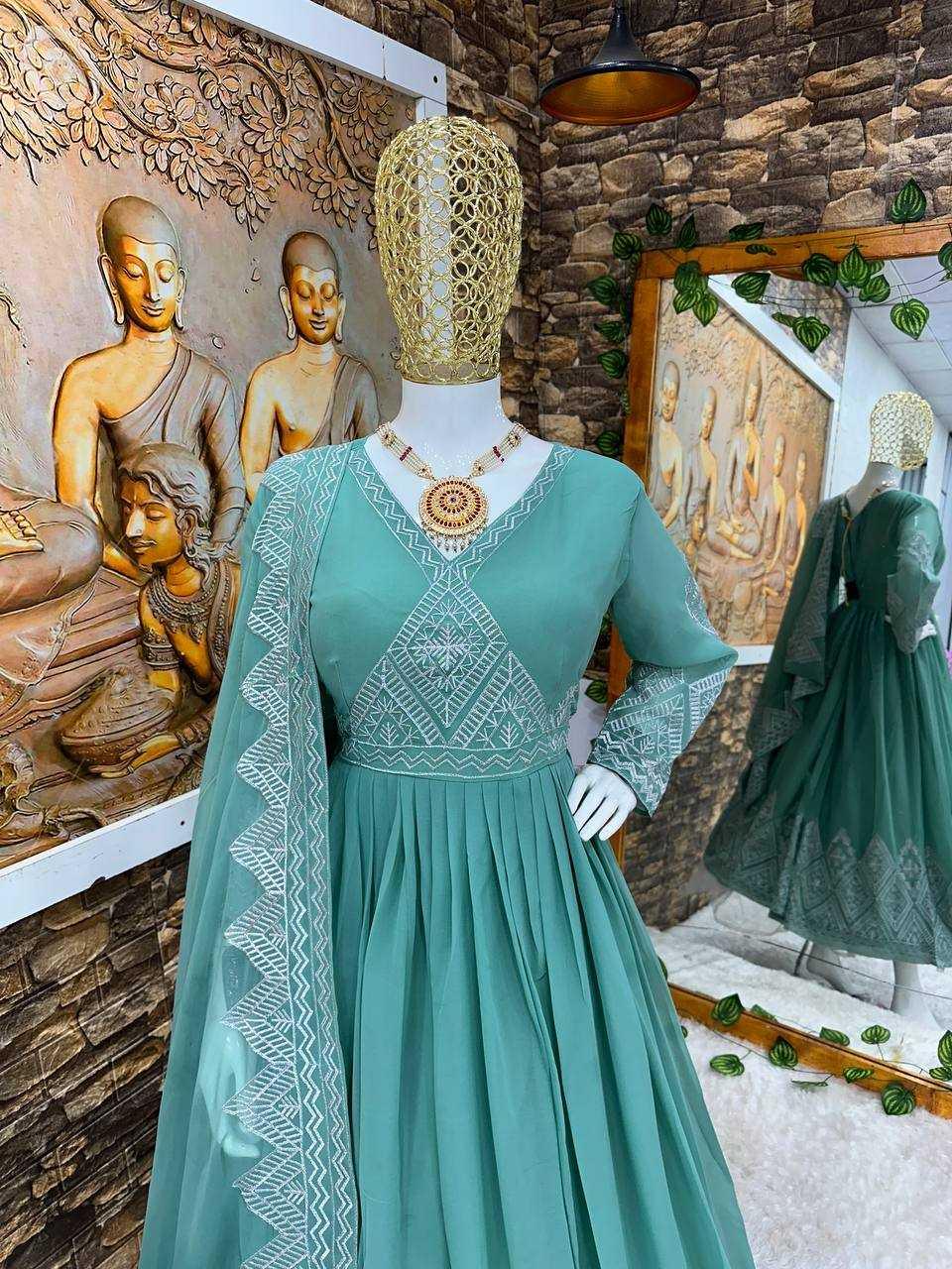 GEORGETTE EMBROIDERED ANARKALI LONG GOWNS