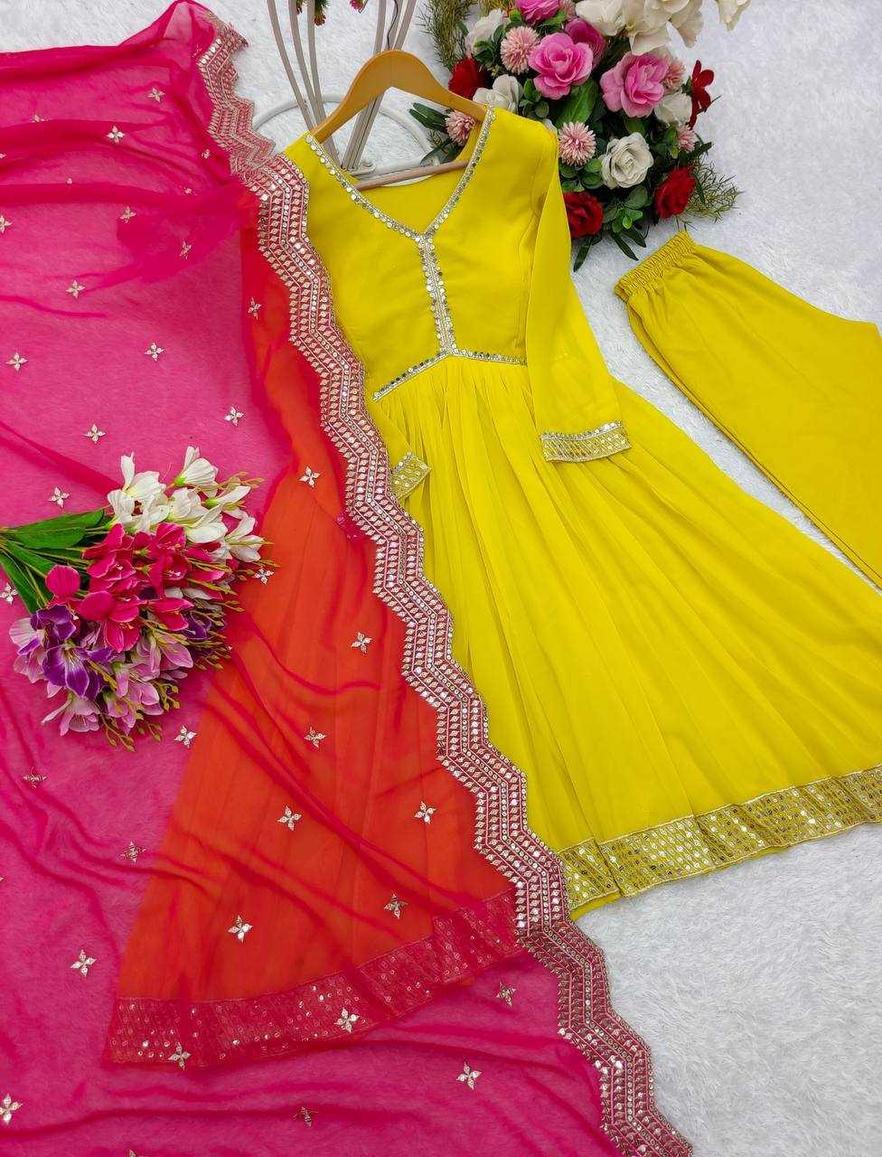 EMBROIDERY ANARKALI LONG GEORGETTE WORK GOWNS