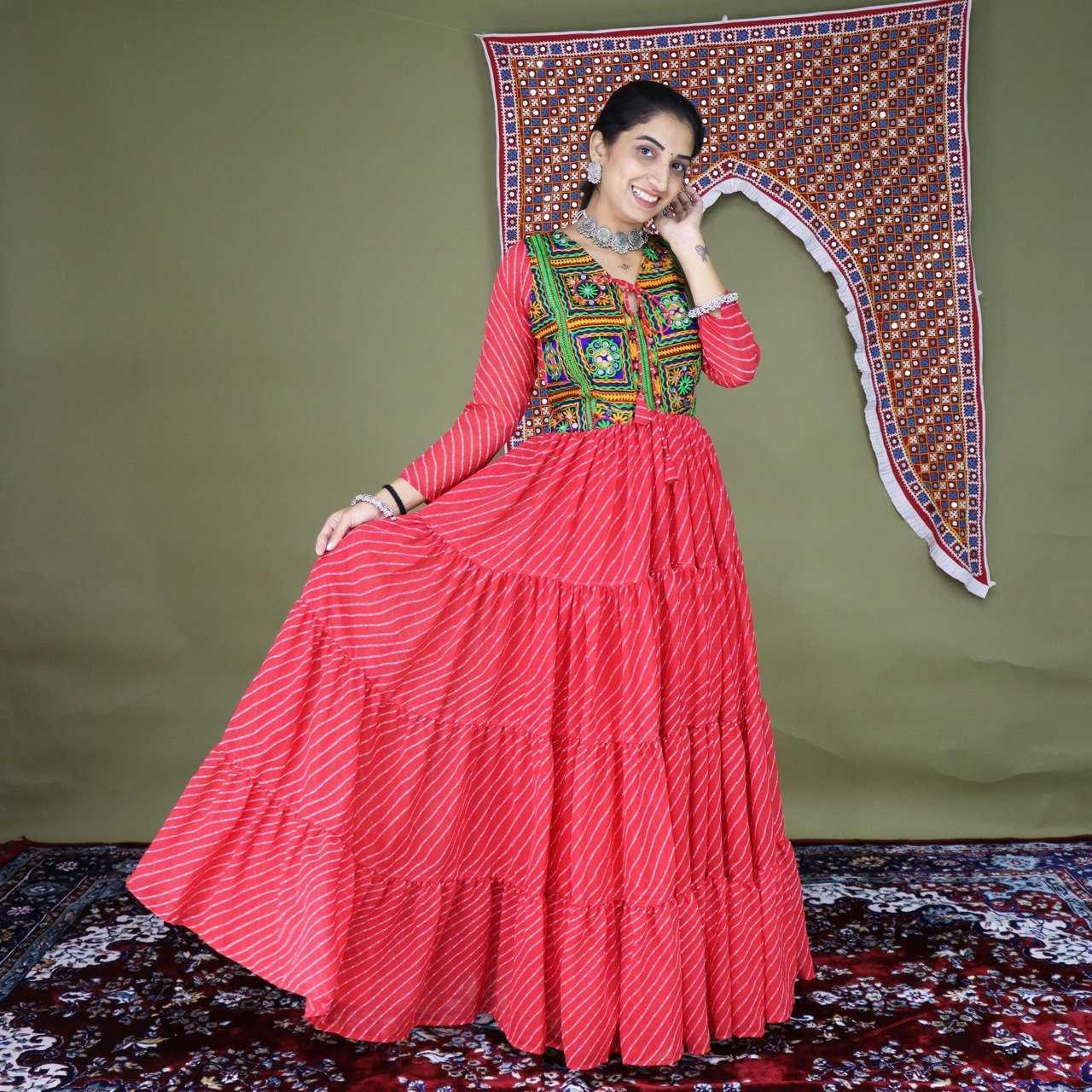 PRINTED LONG GEORGETTE NAVRATRI GOWNS