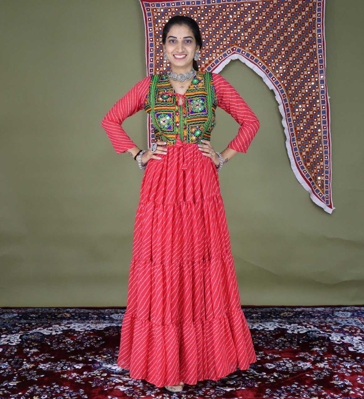 PRINTED LONG GEORGETTE NAVRATRI GOWNS