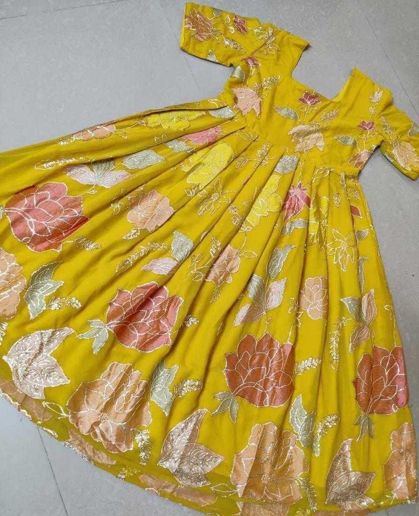 GEORGETTE KIDS GOWNS Yellow