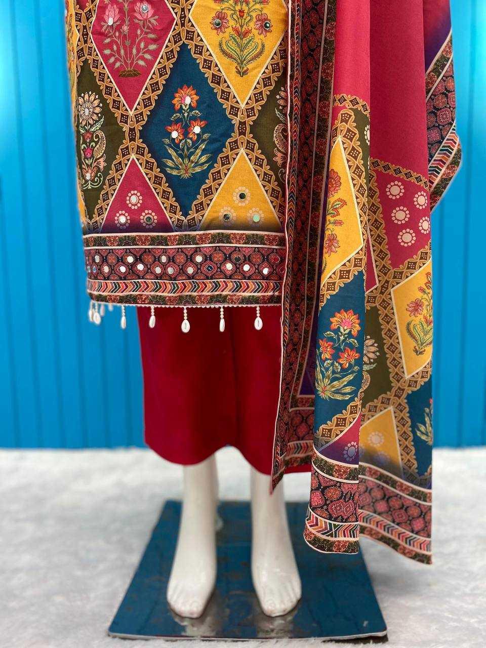 LADIES PRINTED EMBROIDERY LADIES SILK SUITS