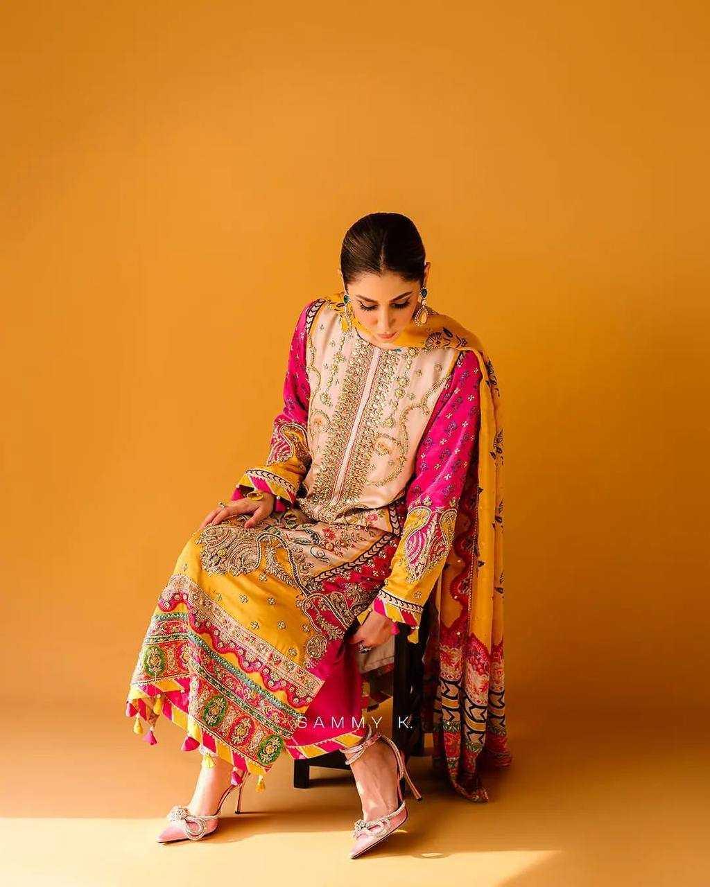 PAKISTANI PRINTED EMBROIDERY PALAZZO ZARI WORK SUITS