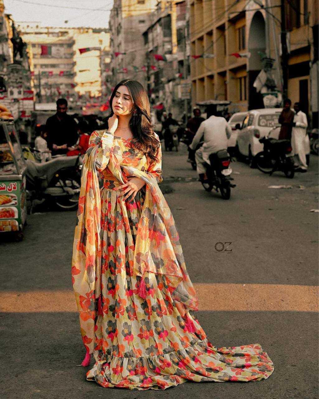 PRINTED FANCY ANARKALI LONG GOWNS