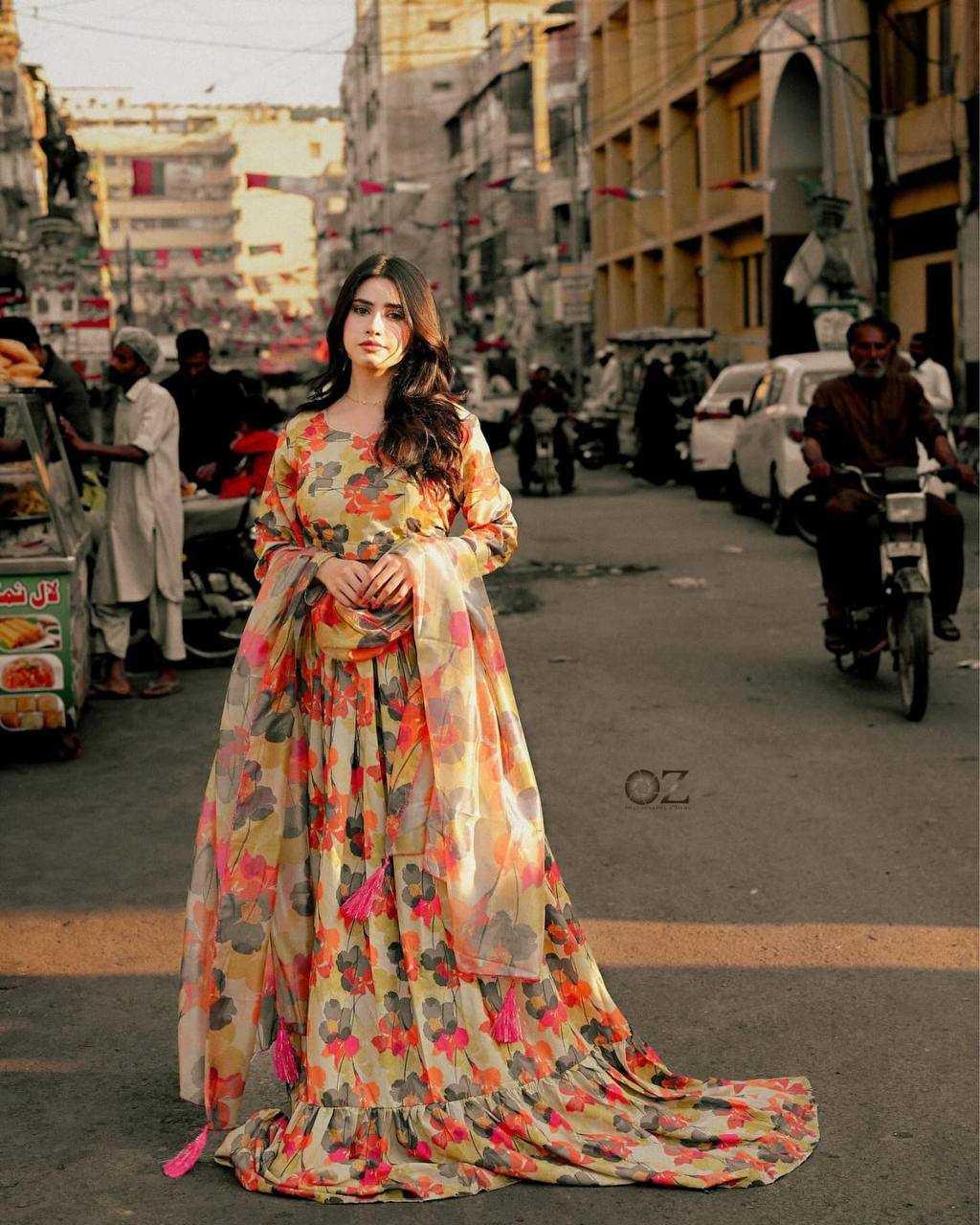 PRINTED FANCY ANARKALI LONG GOWNS